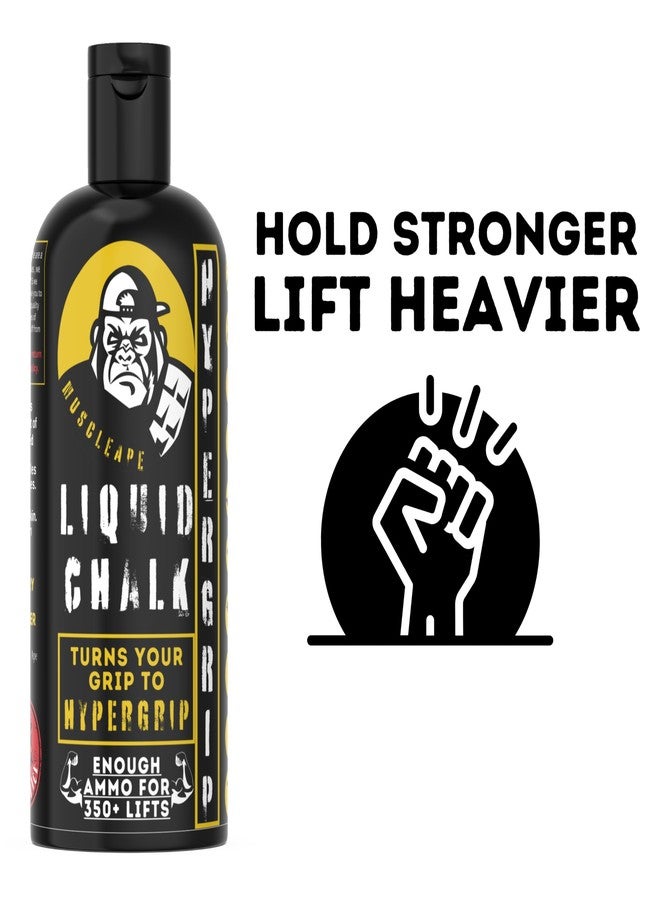 Muscleape Liquid Chalk 500ml with Wrist Wraps| Liquid Chalk for Dry Steel Like Grip| 20" Lenght 3" Widht Wrist Wraps .for Powerlifters, Bodybuilders & All Strength Athletes - Image 4
