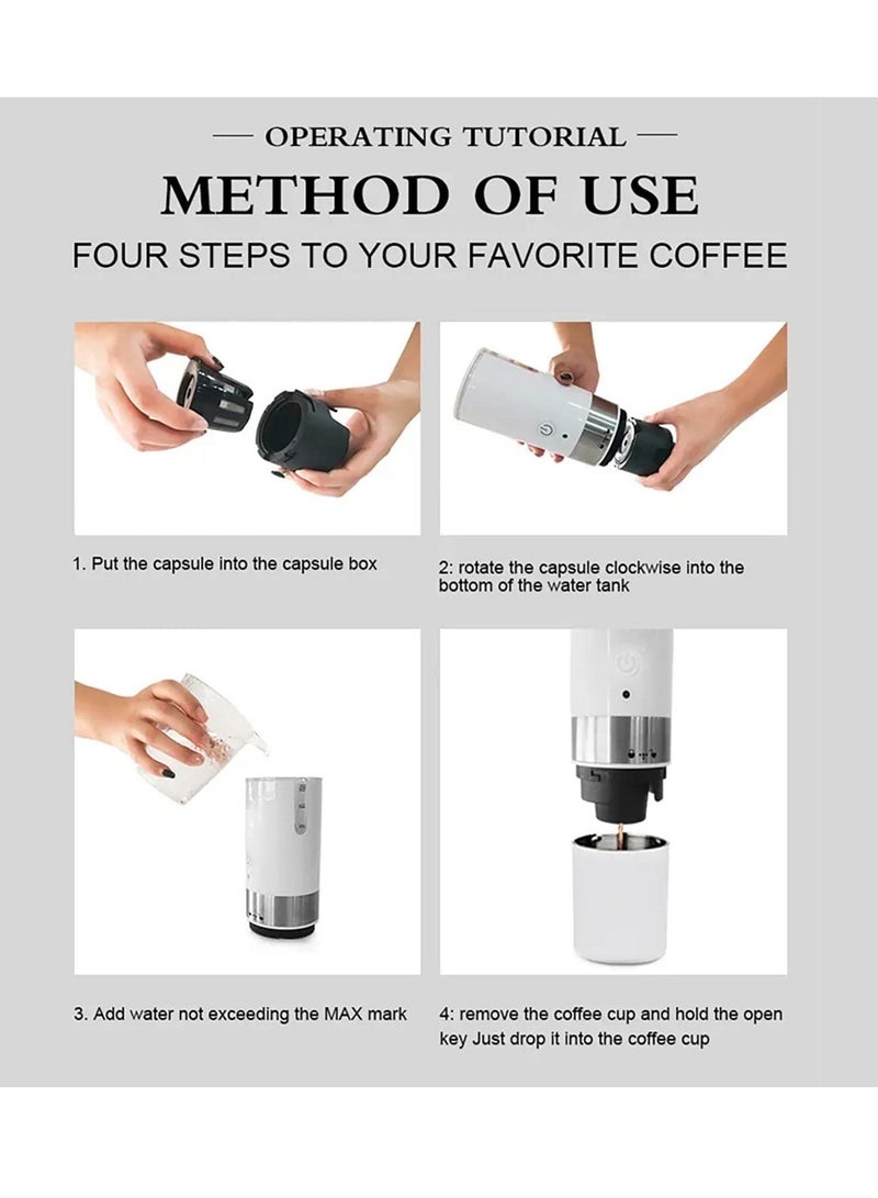 Portable Electric Espresso Maker, Automatic Coffee Brewer, Manual Travel Coffee Set for Outdoor Adventures, RV Trips, and Hiking. Perfect for On-the-Go Coffee Lovers!