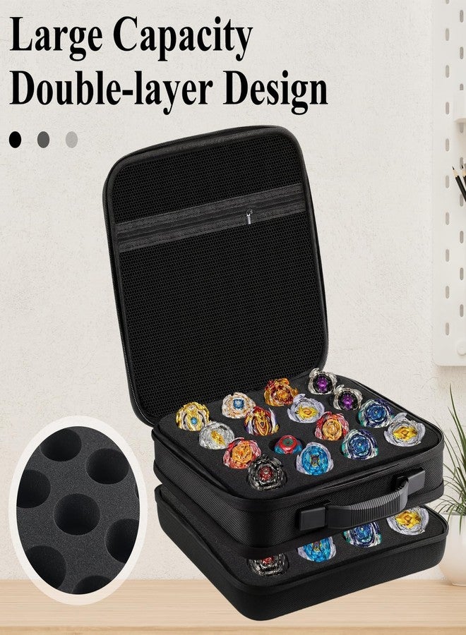 Junkin Spinning Top Case Storage Large Capacity Organizer Holds up to 32 Spinning Tops Double Layer Portable Carrying Case for Spin Top Fans Gift Storage Accessories - Image 3