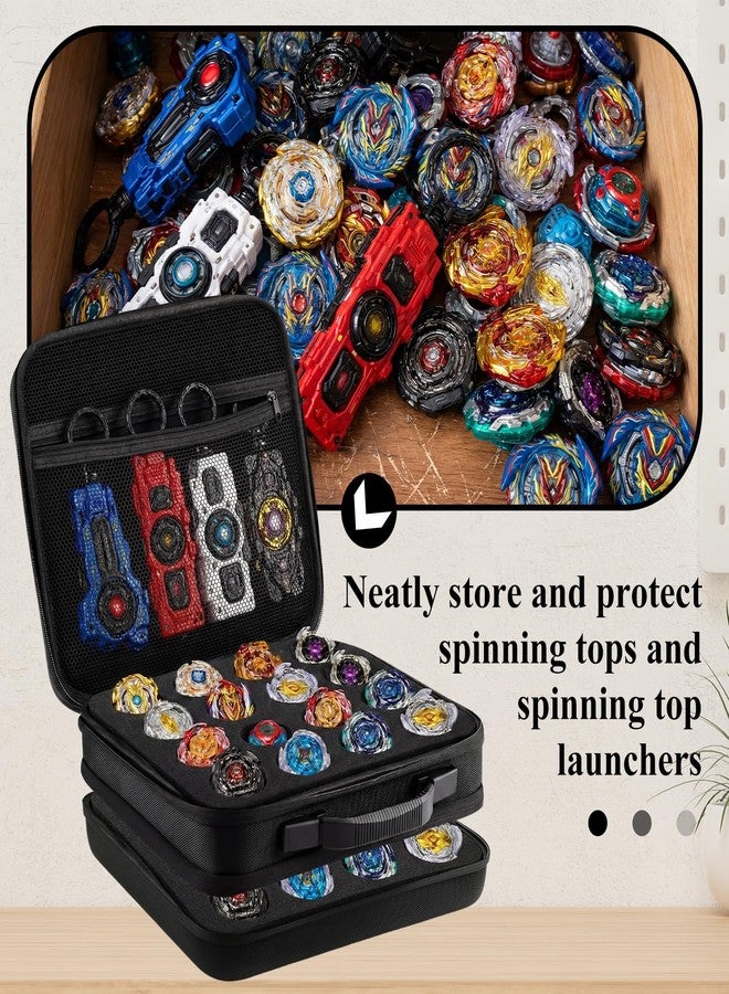 Junkin Spinning Top Case Storage Large Capacity Organizer Holds up to 32 Spinning Tops Double Layer Portable Carrying Case for Spin Top Fans Gift Storage Accessories - Image 4