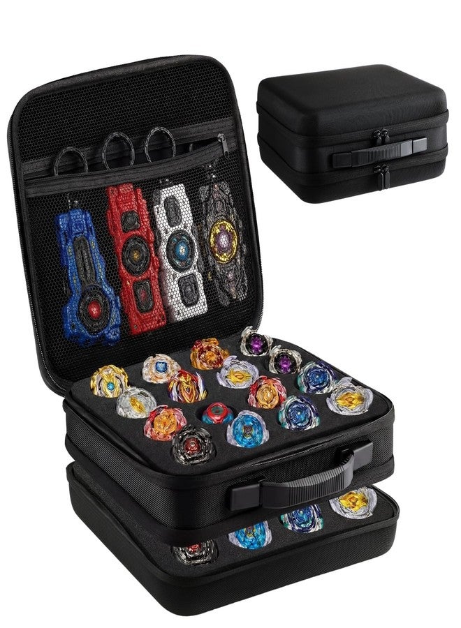 Junkin Spinning Top Case Storage Large Capacity Organizer Holds up to 32 Spinning Tops Double Layer Portable Carrying Case for Spin Top Fans Gift Storage Accessories - Image 1