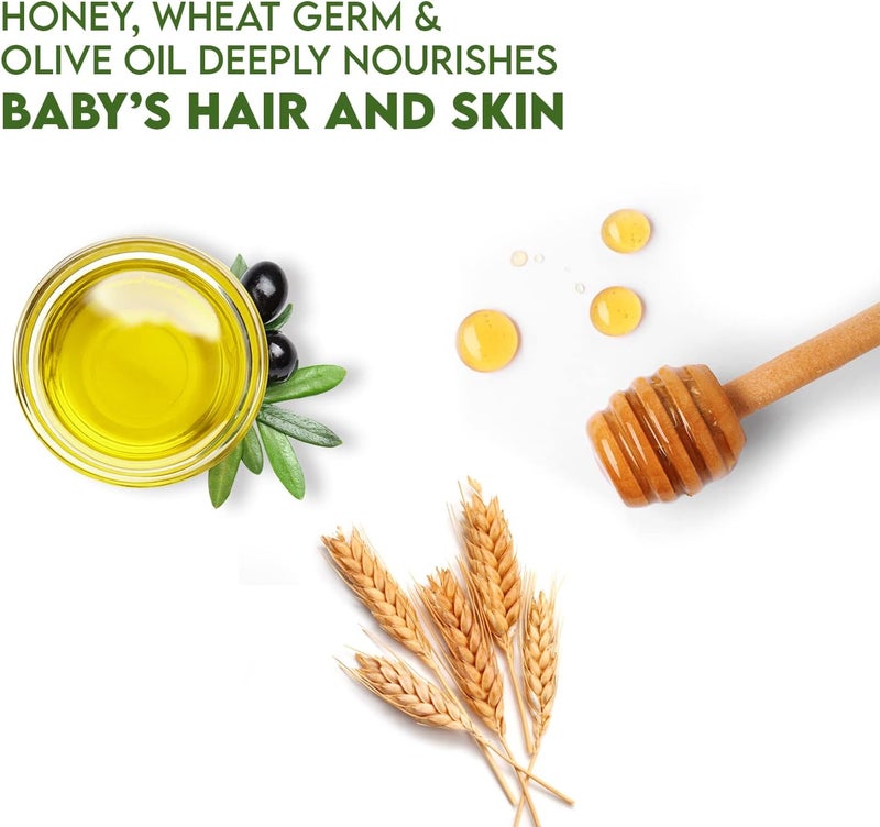 WBM Care 3in1 Baby Shampoo enriched with honey wheatgerm and organic olive oil nourishes baby hair with a gentle tearfree formula for healthy care - Image 4
