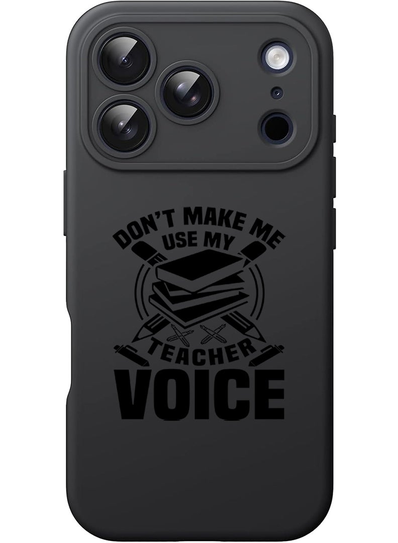 Theodor Protective Slim Fit Case Liquid Silicone Cover with Full Body Protection Anti-Scratch Shockproof Case For Apple iPhone 17 Pro (Black) Teacher Voice - Image 1