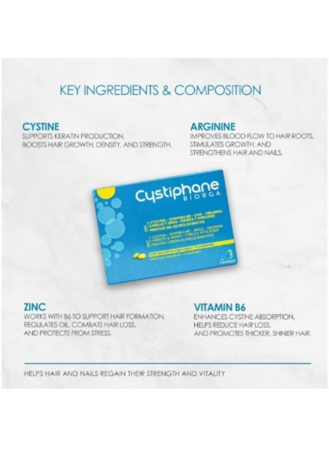 Biorga Cystiphane Hair & Nail Supplement, 120 Tablets with L-Cystine, Zinc & B6 – (Pack of 2) - Image 5