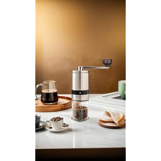 Honwor Portable Hand Coffee Grinder With 6Setting Adjustable Grind For Home Office Travel And Camping  Compact  Easy To Use 1Pc - Image 3