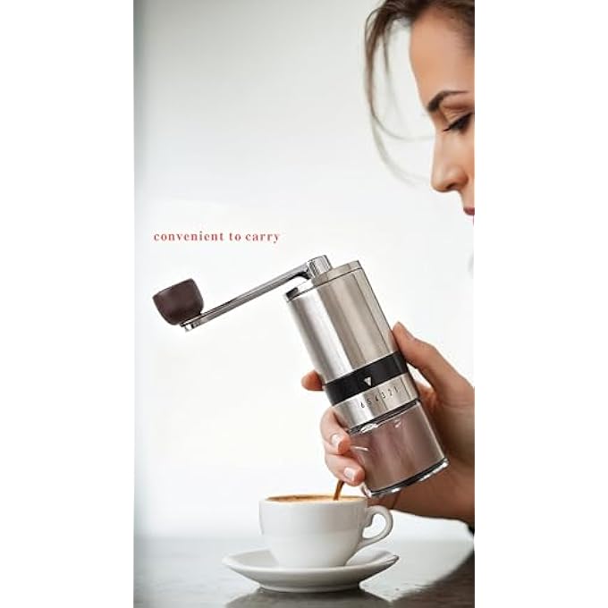 Honwor Portable Hand Coffee Grinder With 6Setting Adjustable Grind For Home Office Travel And Camping  Compact  Easy To Use 1Pc - Image 5