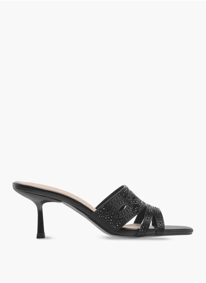 فلورا بيلا من شو إكسبرس Women Embellished Slip-On Sandals with Flared Heels