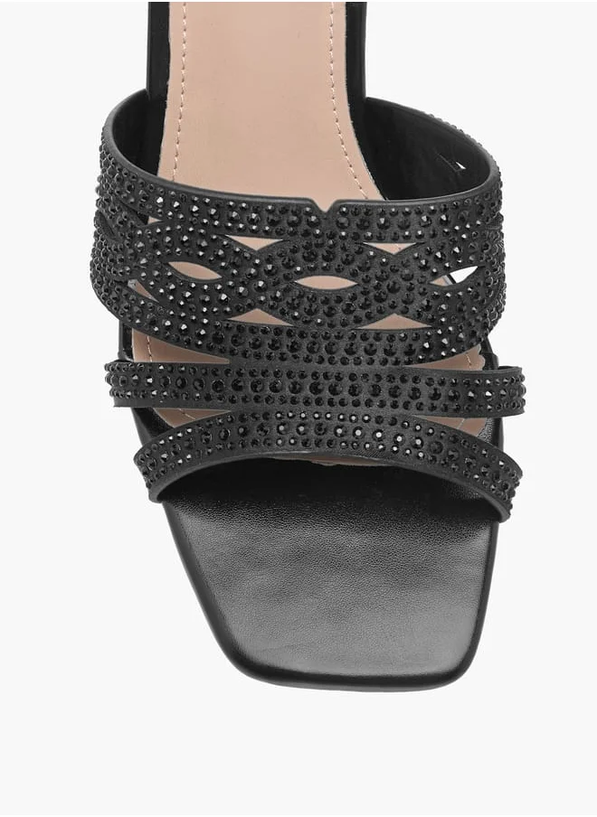فلورا بيلا من شو إكسبرس Women Embellished Slip-On Sandals with Flared Heels