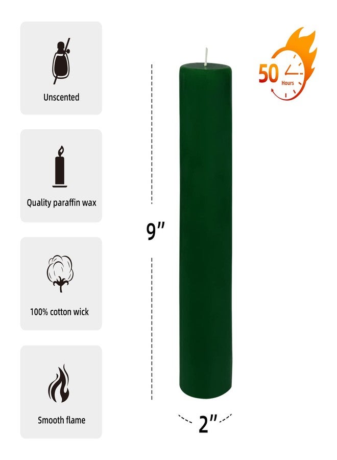 Jeco 2 x 9 Inch Hunter Green Pillar Candle - Image 4