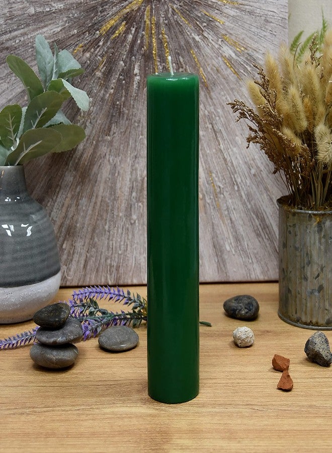 Jeco 2 x 9 Inch Hunter Green Pillar Candle - Image 2