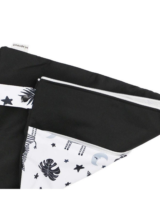 Hi Sprout Grab and Go Waterproof Washable Reusable Diaper Wet Dry Cloth Diaper Bags, zebra - Image 2