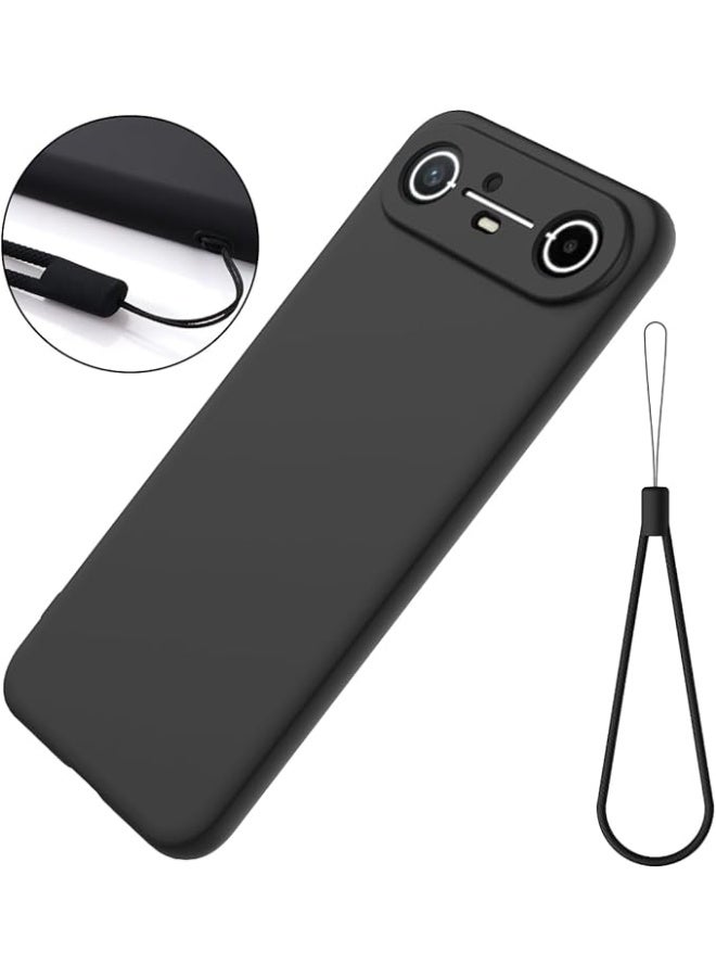 Case Compatible with Tecno Pova Slim 5G Liquid Silicone Case with Microfiber Lining Soft Rubber Gel TPU Shockproof Protective Back Cover with Lanyard Strap - Image 5