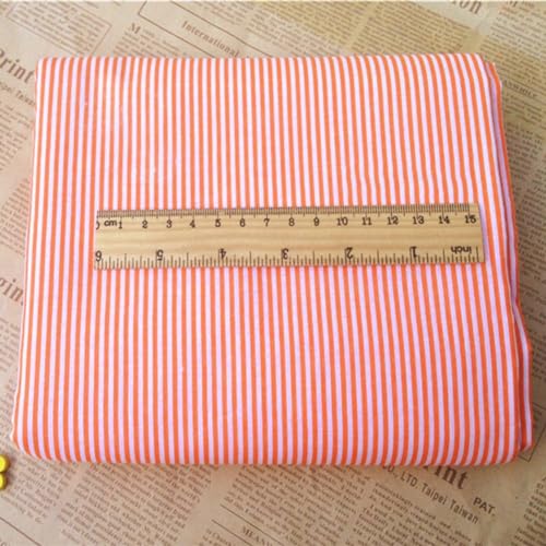 Qintreesify 7Pcs 10" x 10" Top Cotton Craft Fabric Bundle Squares Patchwork DIY Sewing Scrapbooking Quilting Floral Dot Pattern Fabric (25cm x 25cm) (Orange) - Image 3