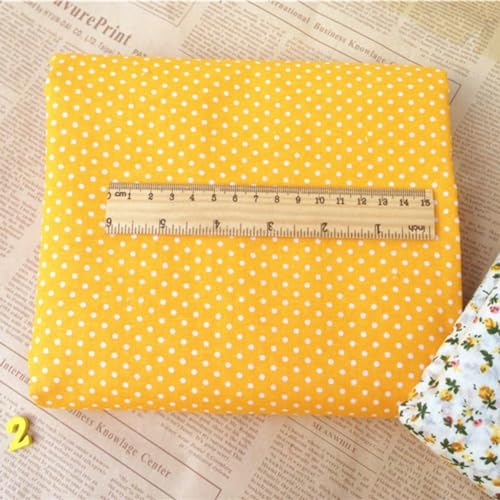 Qintreesify 7Pcs 10" x 10" Top Cotton Craft Fabric Bundle Squares Patchwork DIY Sewing Scrapbooking Quilting Floral Dot Pattern Fabric (25cm x 25cm) (Orange) - Image 5
