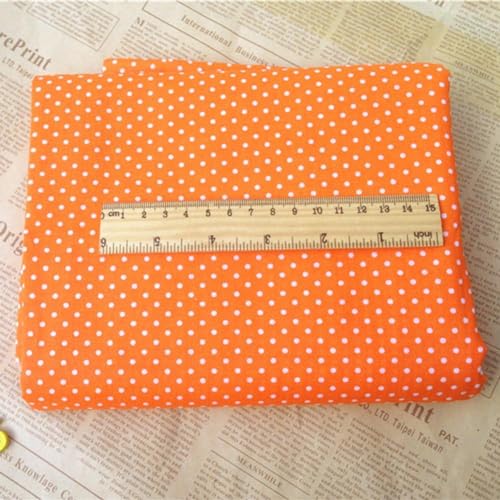 Qintreesify 7Pcs 10" x 10" Top Cotton Craft Fabric Bundle Squares Patchwork DIY Sewing Scrapbooking Quilting Floral Dot Pattern Fabric (25cm x 25cm) (Orange) - Image 4
