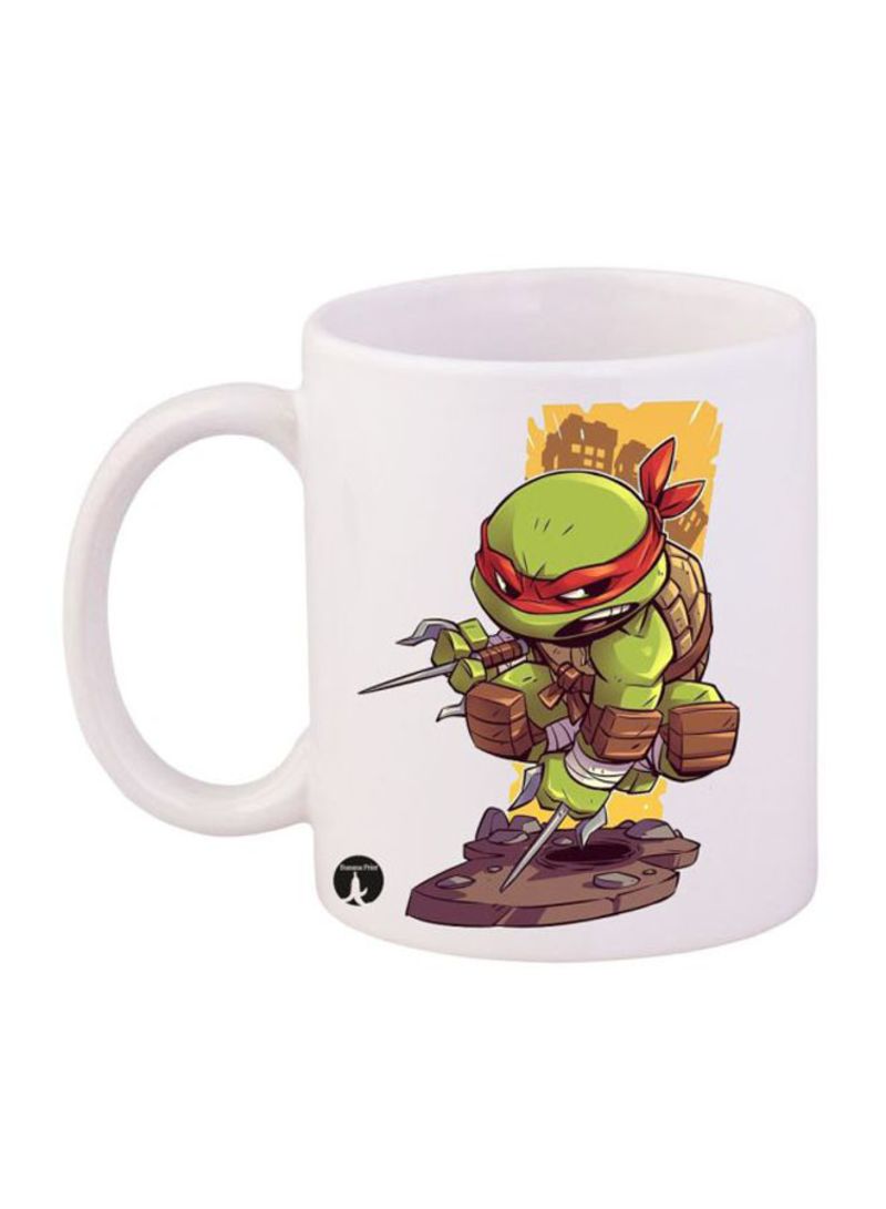 RKN Teenage Mutant Ninja Turtles Printed Mug White/Green/Brown 12ounce