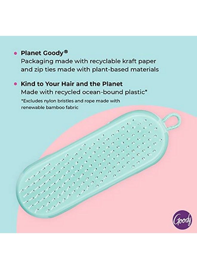 Goody Planet Detangling Palm Hair Brush Teal Detangler Comb For Women Men And Kids Wet Or Dry For L Straight Thick And Curly Hair Made With Recycled Oceanbound Plastic - Image 5