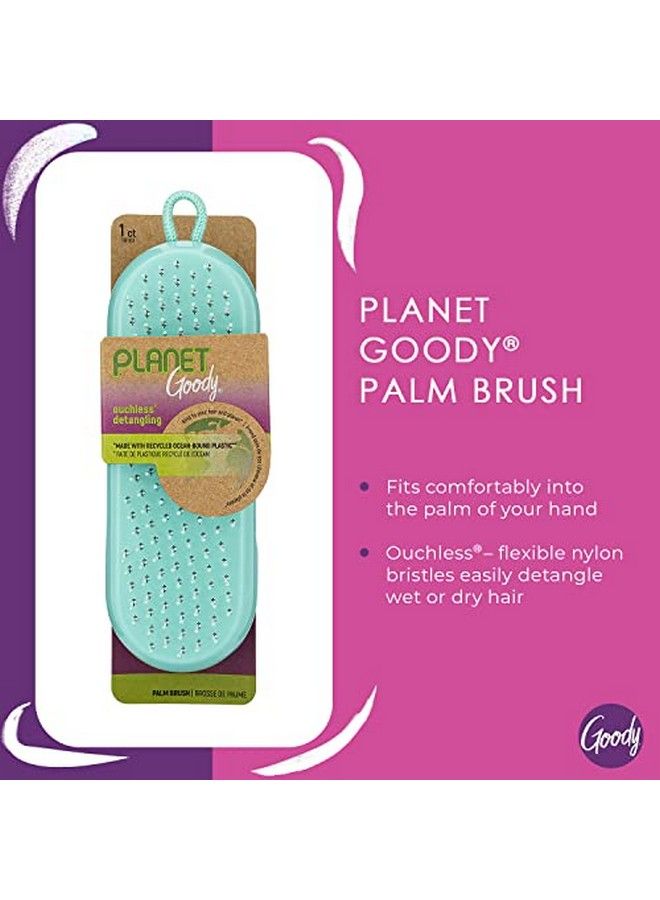 Goody Planet Detangling Palm Hair Brush Teal Detangler Comb For Women Men And Kids Wet Or Dry For L Straight Thick And Curly Hair Made With Recycled Oceanbound Plastic - Image 4