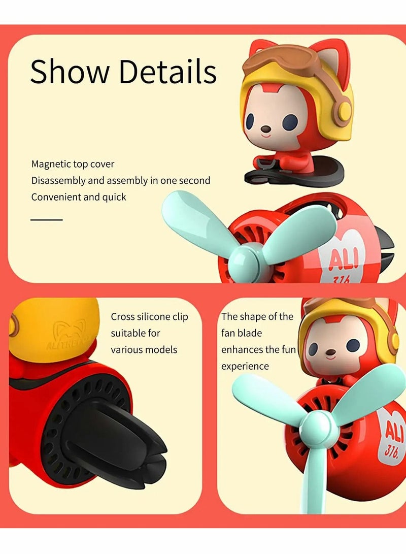 واي آند دي Car Air Fresheners, Red Fox Pilot Diffuser Outlet Fan for Vent Perfume Automotive Decoration, Clip Freshener - Image 4