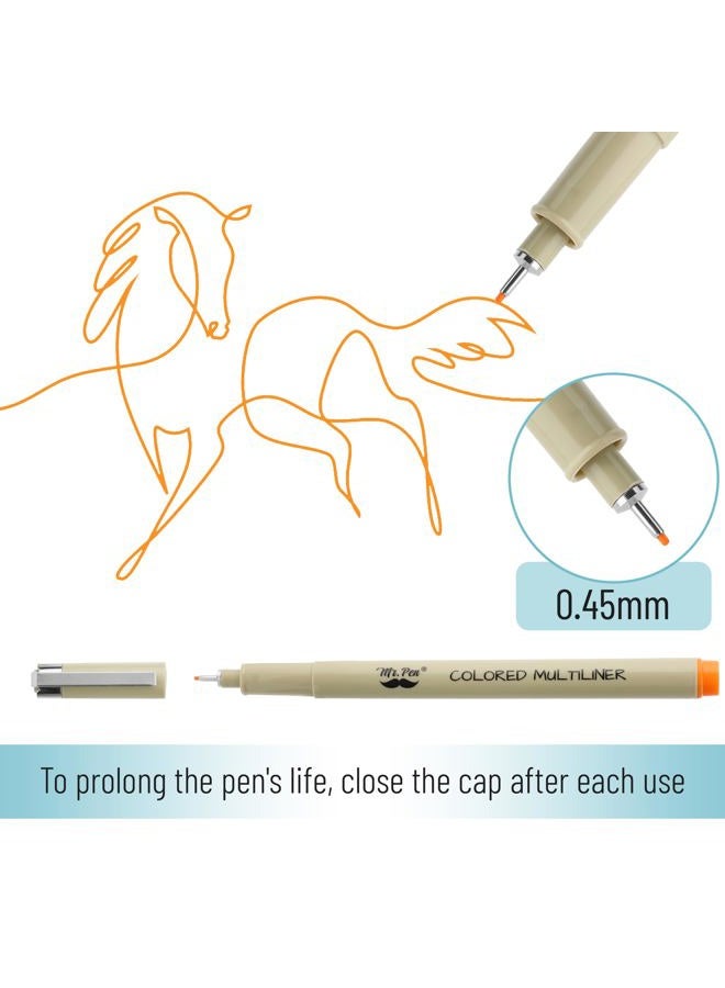 Mr. Pen Drawing Pens for Artists, 0.45mm, 8 Pack, Colorful Artist Pens, Micro Pens for Drawing, Ink Pens for Drawing, Sketch Pens, Micro Pen, Fineliner Pens, Bible Journaling Pens, Fine Point - Image 4