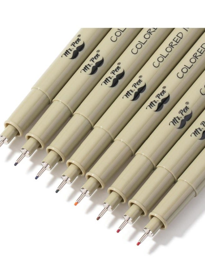 Mr. Pen Drawing Pens for Artists, 0.45mm, 8 Pack, Colorful Artist Pens, Micro Pens for Drawing, Ink Pens for Drawing, Sketch Pens, Micro Pen, Fineliner Pens, Bible Journaling Pens, Fine Point - Image 1