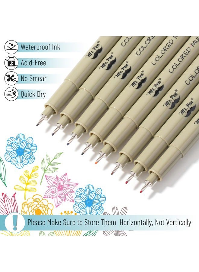Mr. Pen Drawing Pens for Artists, 0.45mm, 8 Pack, Colorful Artist Pens, Micro Pens for Drawing, Ink Pens for Drawing, Sketch Pens, Micro Pen, Fineliner Pens, Bible Journaling Pens, Fine Point - Image 3