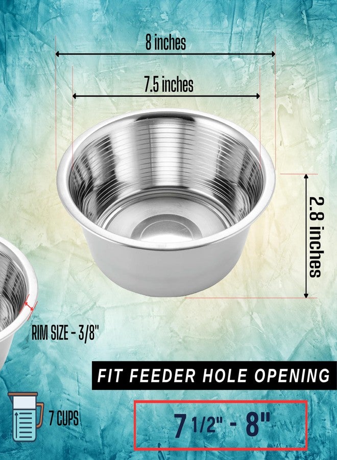 Hell Blues Pet Feeder Stainless Steel Dog Bowls Replacement 2-Pack Food Bowl, 8" Diameter, 2.8" Height Water Metal Bowls 7 Cups for Raised Feeder with Opening 7.5"- 8" - Image 5
