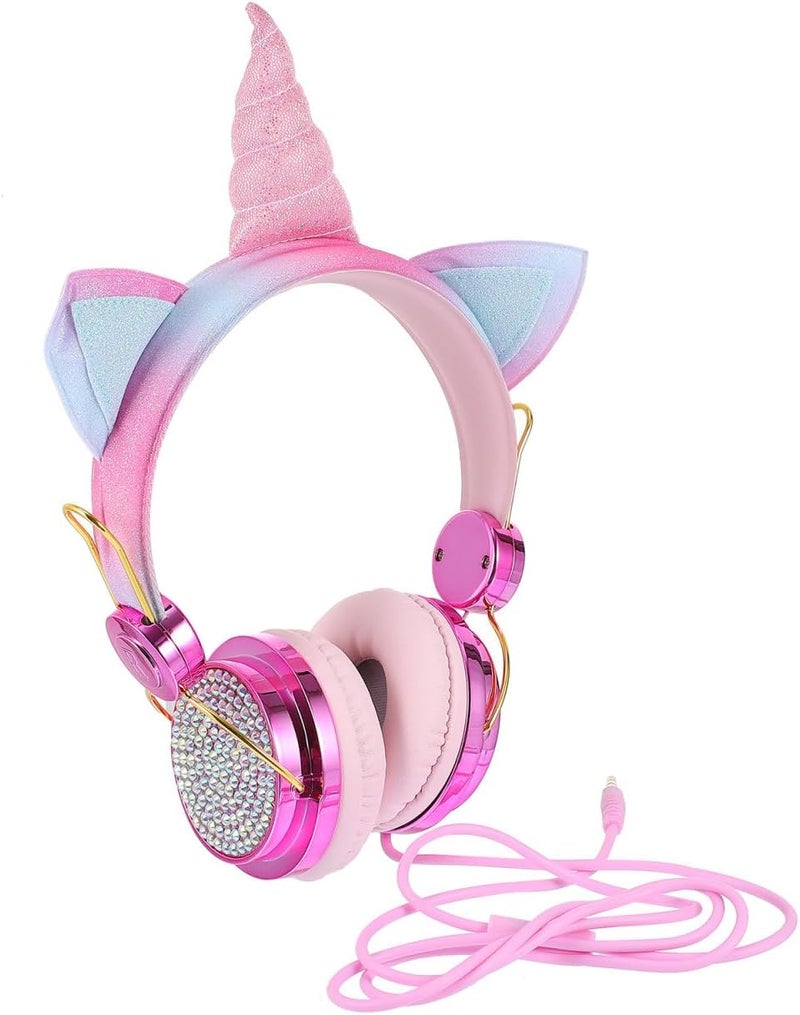 Quick assemble Unicorn Horn Cat Ear Over-Ear Headset with Microphone for Wired Rhinestone Gaming Headphones Rose Gold Wired Headphones for Computer and School Easy assemble alternatives Budget global standard quality Stable inert material Systematic nationwide ship Nationwide courier network Precision polished solid material Ready order processing Upgraded classic design Durability boosted processed material Anti slip Land transit & shipment compatible Big & small space compatible Globally spread simple design Chemical free Good ventilation Secure equipped warehouse Hardness boosted processed substance Affordable purchase options General compatible practical design Strategic warehouse site Universal design Dust tight seal KSA market popular practical build Market diverse application fit - Image 1