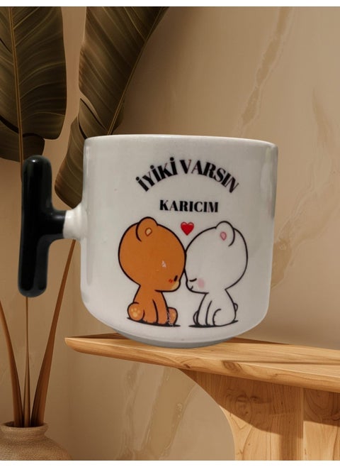"I'm glad you exist, my wife" Double-Sided Written Mug