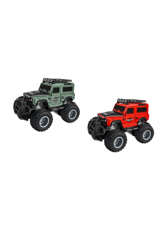 1:43 Mini Four-way Remote Control Off-road Jeep Boy Toy Climbing Car Night Market Stall Toy Cake Decoration-Color:Blue