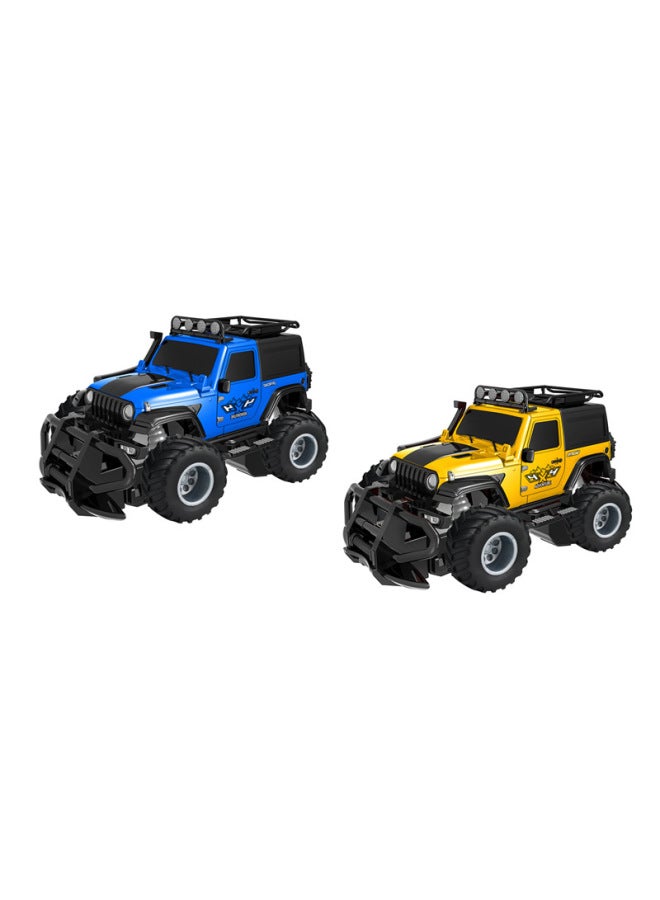 1:43 Mini Four-way Remote Control Off-road Jeep Boy Toy Climbing Car Night Market Stall Toy Cake Decoration-Color:Blue