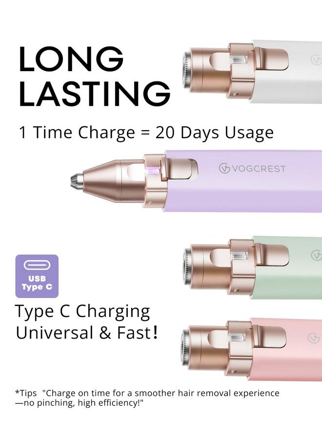 VG VOGCREST VG VOGCREST Eyebrow Hair Trimmer: Rechargeable Facial Hair Removal Device for Removing Unwanted Peach Fuzz from Lips Chin Neck As Well As Shaping Eyebrows  - Image 5