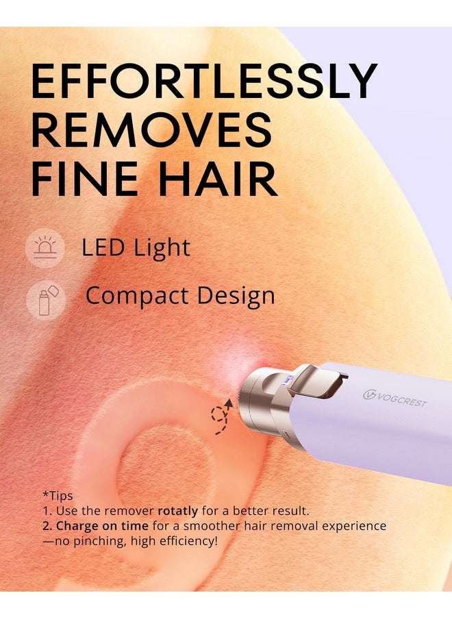 VG VOGCREST VG VOGCREST Eyebrow Hair Trimmer: Rechargeable Facial Hair Removal Device for Removing Unwanted Peach Fuzz from Lips Chin Neck As Well As Shaping Eyebrows  - Image 3