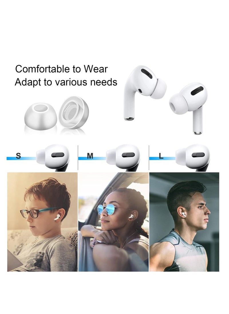 SYOSI - Ear Tips Replacement Silicon Tips Compatible for Airpods Pro, Fit in The Charging Case, Anti-Slip Reducing Noise in-Ear Eartips, White Ear Buds with Portable Storage Box 6 Pairs (S/M/L) - Image 1
