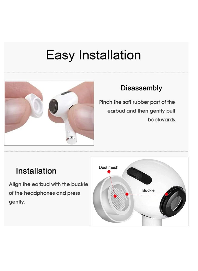SYOSI - Ear Tips Replacement Silicon Tips Compatible for Airpods Pro, Fit in The Charging Case, Anti-Slip Reducing Noise in-Ear Eartips, White Ear Buds with Portable Storage Box 6 Pairs (S/M/L) - Image 1