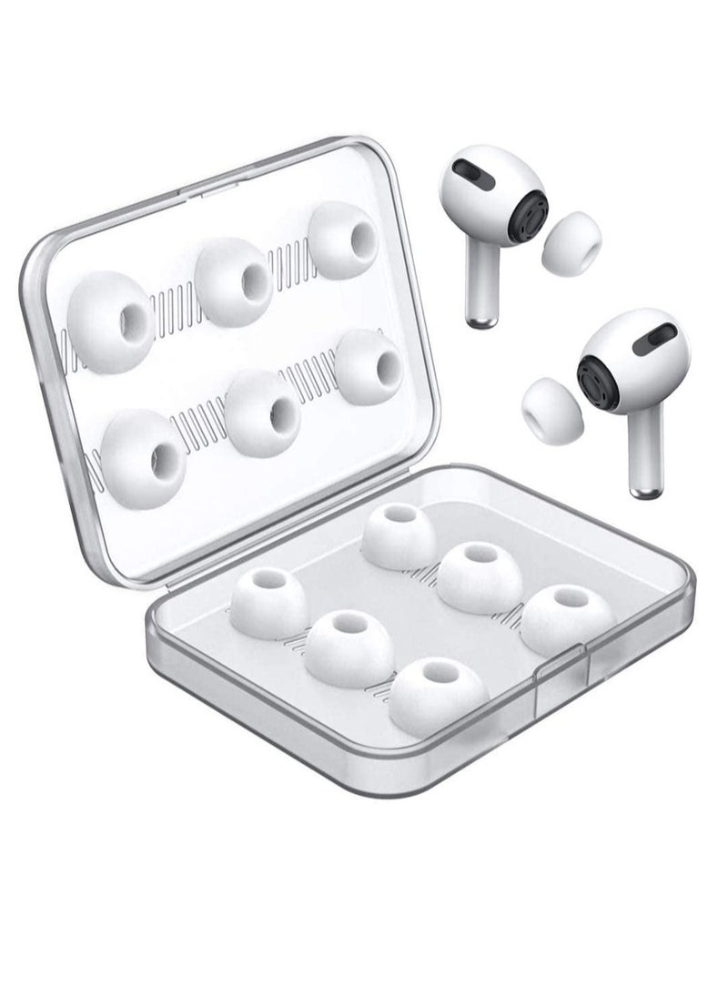 SYOSI - Ear Tips Replacement Silicon Tips Compatible for Airpods Pro, Fit in The Charging Case, Anti-Slip Reducing Noise in-Ear Eartips, White Ear Buds with Portable Storage Box 6 Pairs (S/M/L) - Image 1