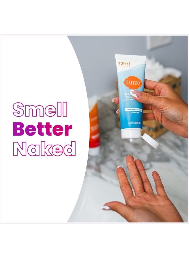 Lume Whole Body Deodorant - Invisible Cream Tube - 72 Hour Odor Control - Aluminum Free, Baking Soda Free, Skin Safe - 3.0 ounce (Unscented) - Image 5