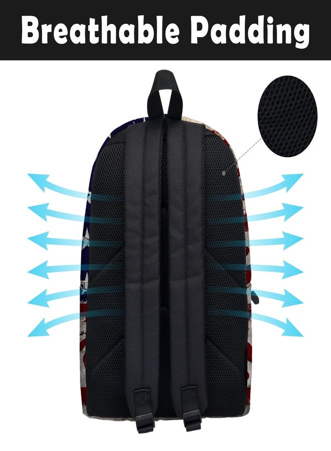 ROVOZAR Backpack 17 Inch Sport Laptop Backpack For Adult Men Large Bags for Travel Hiking Camping Daypack, 16inch-flag Baseball01, Daypack Backpacks - Image 4