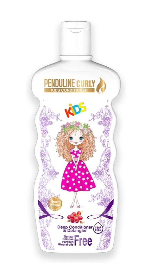 PENDULINE Baby Conditioner Liquid for Curly Hair 300ml for Care and Moisturization. Contains Argan Oil, Jojoba Oil, and Grapeseed Oil with Deep Moisturizing Properties - Image 1