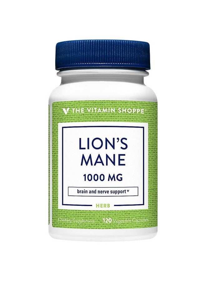 The Vitamin Shoppe Lion's Mane - Nootropic Mushroom Formula for Brain & Nerve Support - 1,000 MG (120 Vegetable Capsules) - Image 2