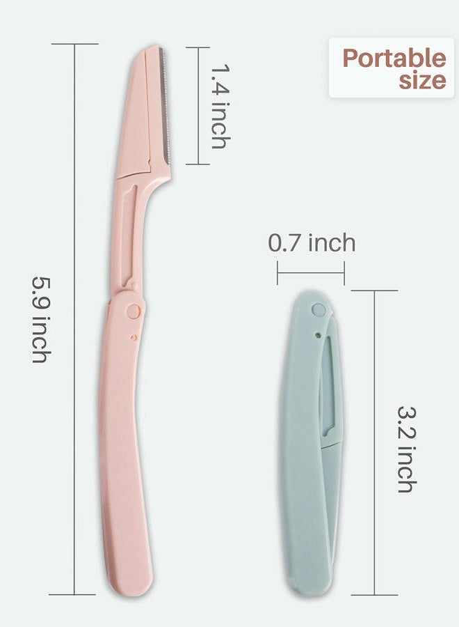 MoHern Eyebrow Razors for Women, 15 Pcs Safe Dermaplane Razor, Dermaplaning Tool for Face, Foldable Eyebrow Razor for Women and Men that Helps Smooth the Skin, 3 Colors - Image 3