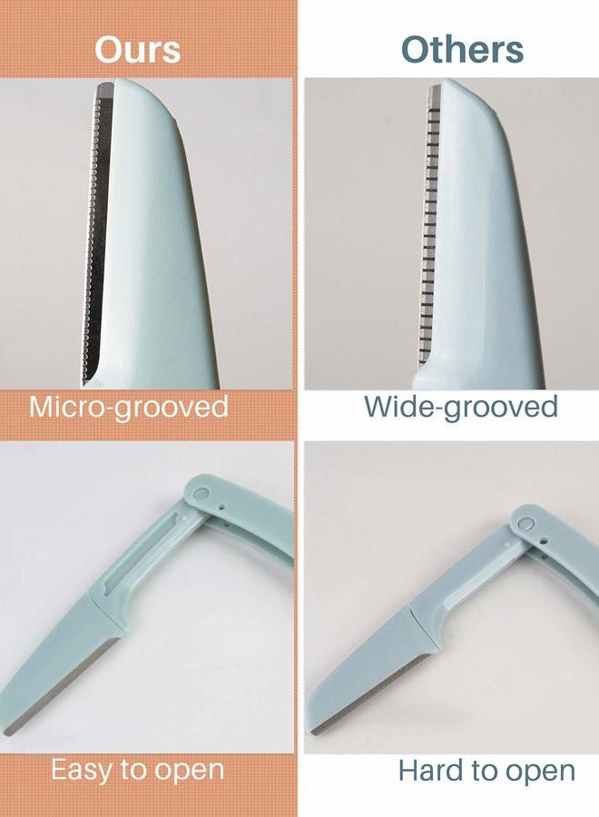 MoHern Eyebrow Razors for Women, 15 Pcs Safe Dermaplane Razor, Dermaplaning Tool for Face, Foldable Eyebrow Razor for Women and Men that Helps Smooth the Skin, 3 Colors - Image 2