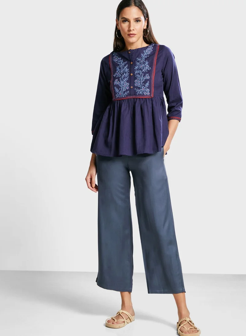 kolaba Pocket Detail Wide Leg Pants