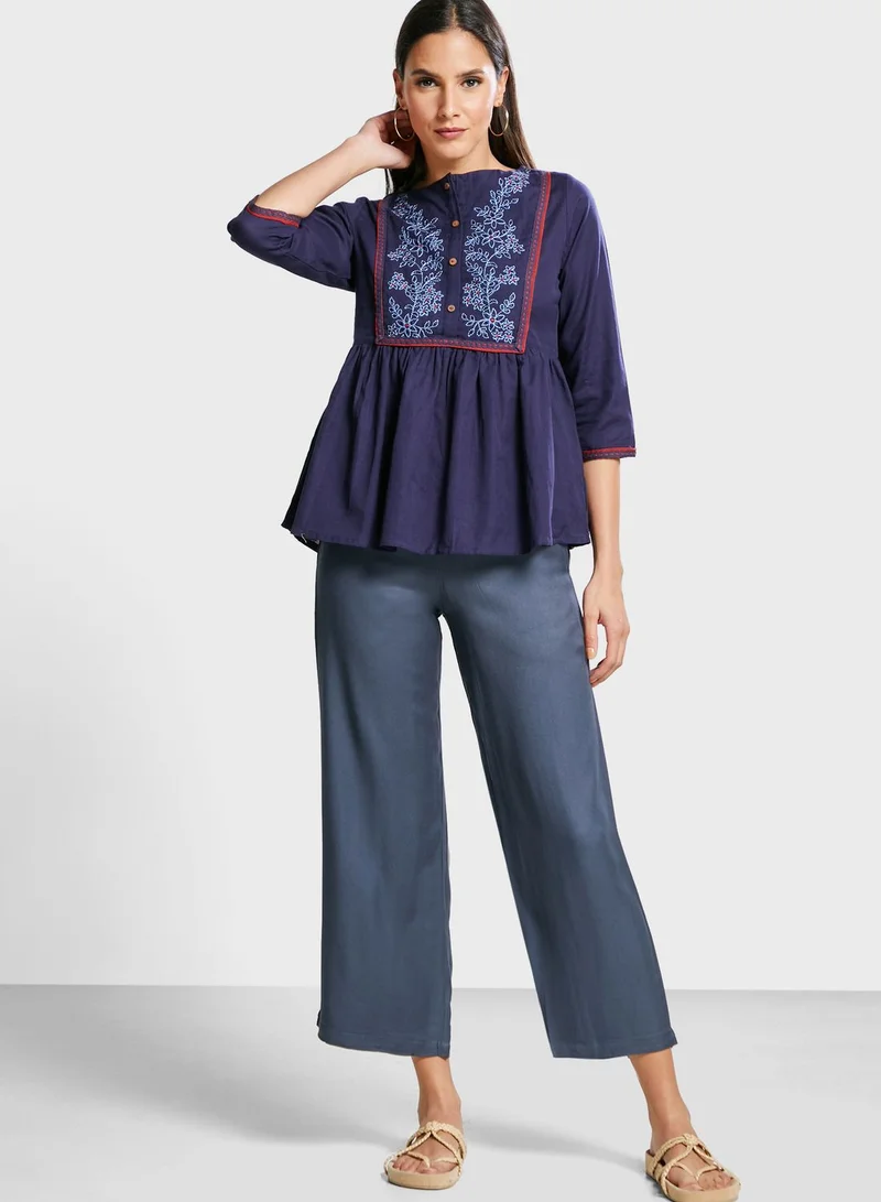 kolaba Pocket Detail Wide Leg Pants