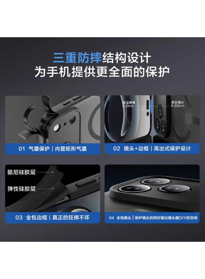 JD.com Jd Original Iphone17 Magnetic Phone Case, Apple 17 Protective Cover, Transparent Magnetic Anti-drop Magsafe Charging New Apple Phone Case, Gray - Image 1