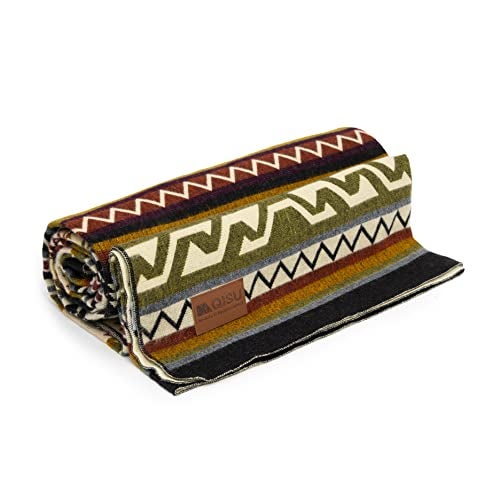 QISU Wool Blanket Throw | Large, Beautiful, Warm, Handmade in Ecuador by Local Artisans |94″ x 78″|Ultra-Soft, Hypoallergenic & Breathable | Non-Itchy or Scratchy Fabric(Blue Footed Bobby) - Image 1
