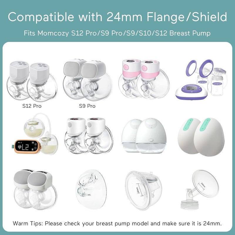 Paruu Flange Inserts 8PCS 15171921mm Suitable for Momcozy S12proS9proS9S10S12 for MedelaTsreteSpectraBellababy 24mm ShieldsFlanges Reduce Tunnel Down to Correct Size - Image 3