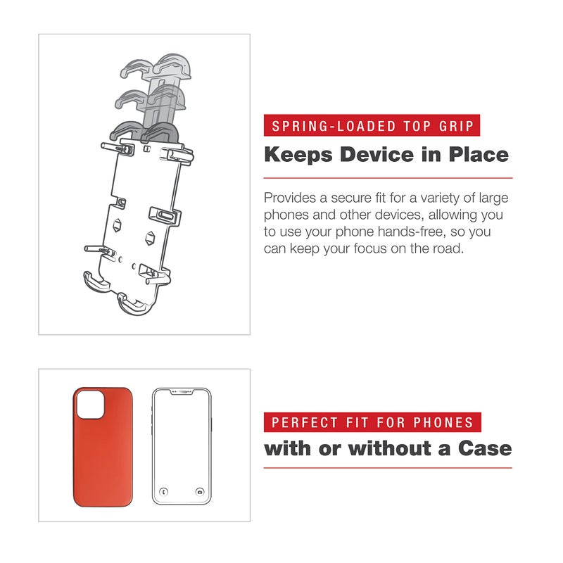 RAM MOUNTS Quick-Grip Large Phone Mount with Low-Profile Tough-Claw RAM-HOL-PD4-400-1U - Image 5