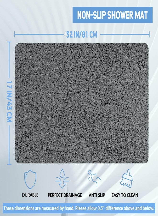 Hargiis Non Slip Bathtub Mat, Anti Slip Shower Mat, Quick Drying Bath Tub Mats, Foot Scrubber Mat, Anti Slip Mat for Tub, Floor, Bathroom, Home, Kitchen, Hotel (Grey 32”x17”) - Image 2