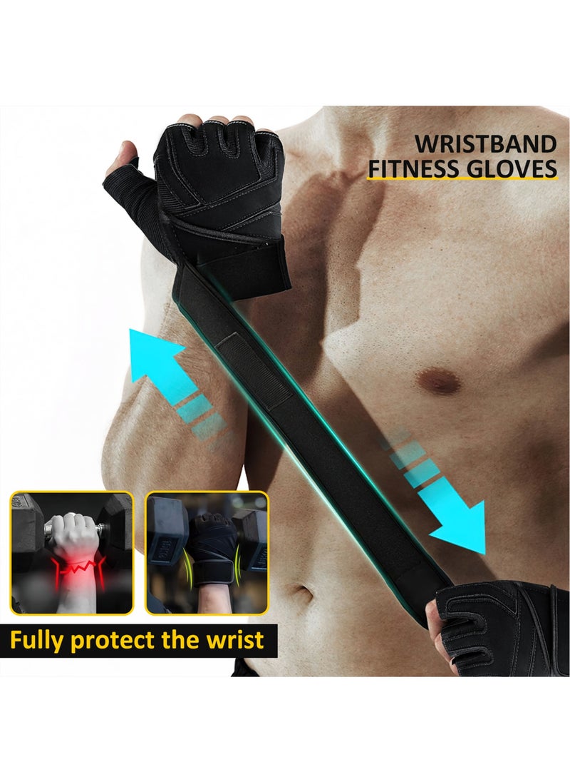 ZERIFAM Gym Gloves, Workout Gloves for Mens and Womens, Weight Lifting Gloves with Wrist Wrap Support, Full Palm Protection and Extra Grips for Weightlifting, Exercise, Cross Training, Fitness, Pull-up(L)  - Image 4